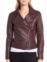 Superman and Lois Leslie Larr Brown Biker Leather Jacket