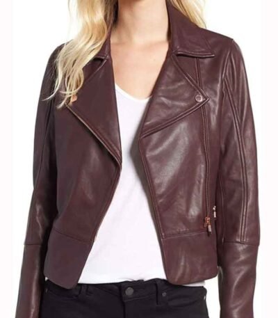 Superman and Lois Leslie Larr Brown Biker Leather Jacket