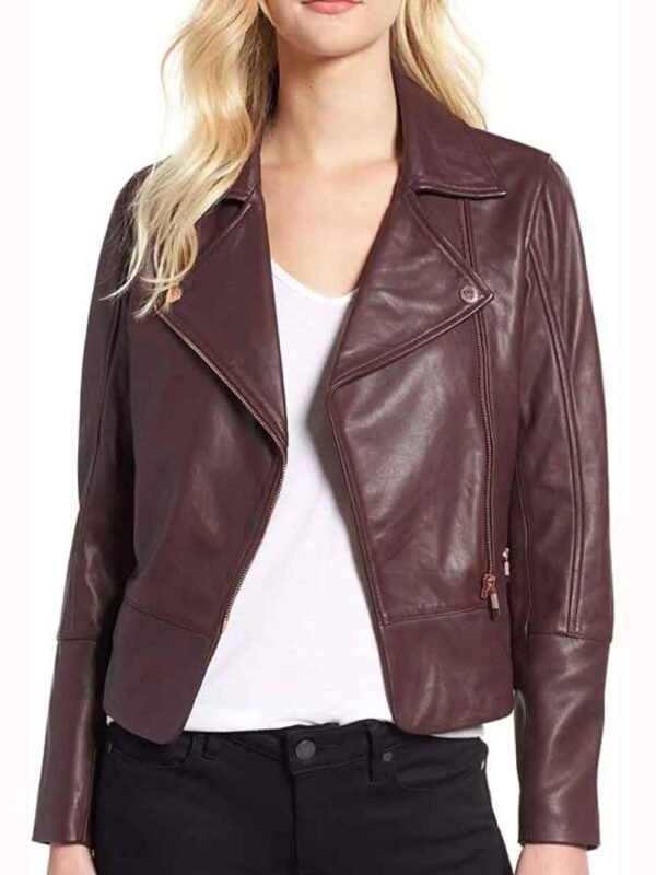 Superman and Lois Leslie Larr Brown Biker Leather Jacket