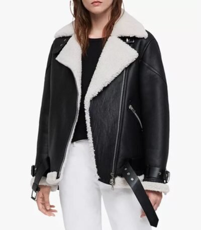 Susan Black Biker Leather Designer Jacket