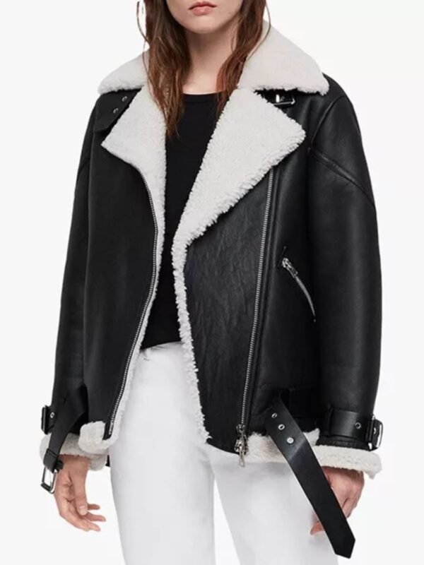 Susan Black Biker Leather Designer Jacket