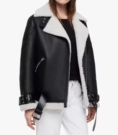 Susan Black Biker Leather Designer Jacket