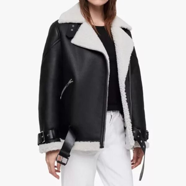 Susan Black Biker Leather Designer Jacket