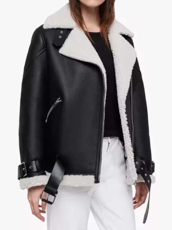 Susan Black Biker Leather Designer Jacket