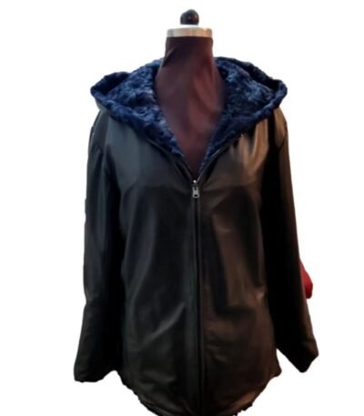 Swakara Lamb Womens Jacket With Fur Hood