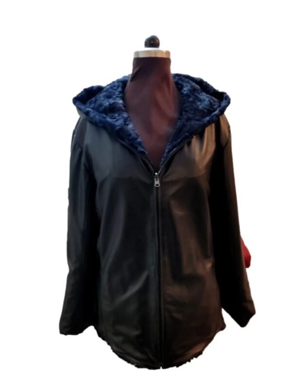 Swakara Lamb Womens Jacket With Fur Hood