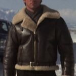 Sylvester Stallone Shearling Aviator Leather Jacket