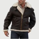 Sylvester Stallone Shearling Aviator Leather Jacket