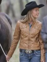 TV Series Heartland Amber Marshall Brown Leather Jacket