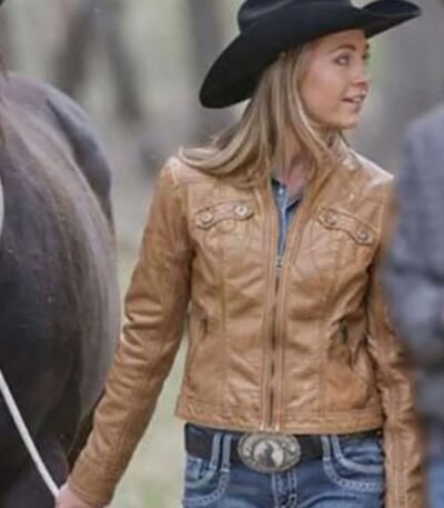 TV Series Heartland Amber Marshall Brown Leather Jacket