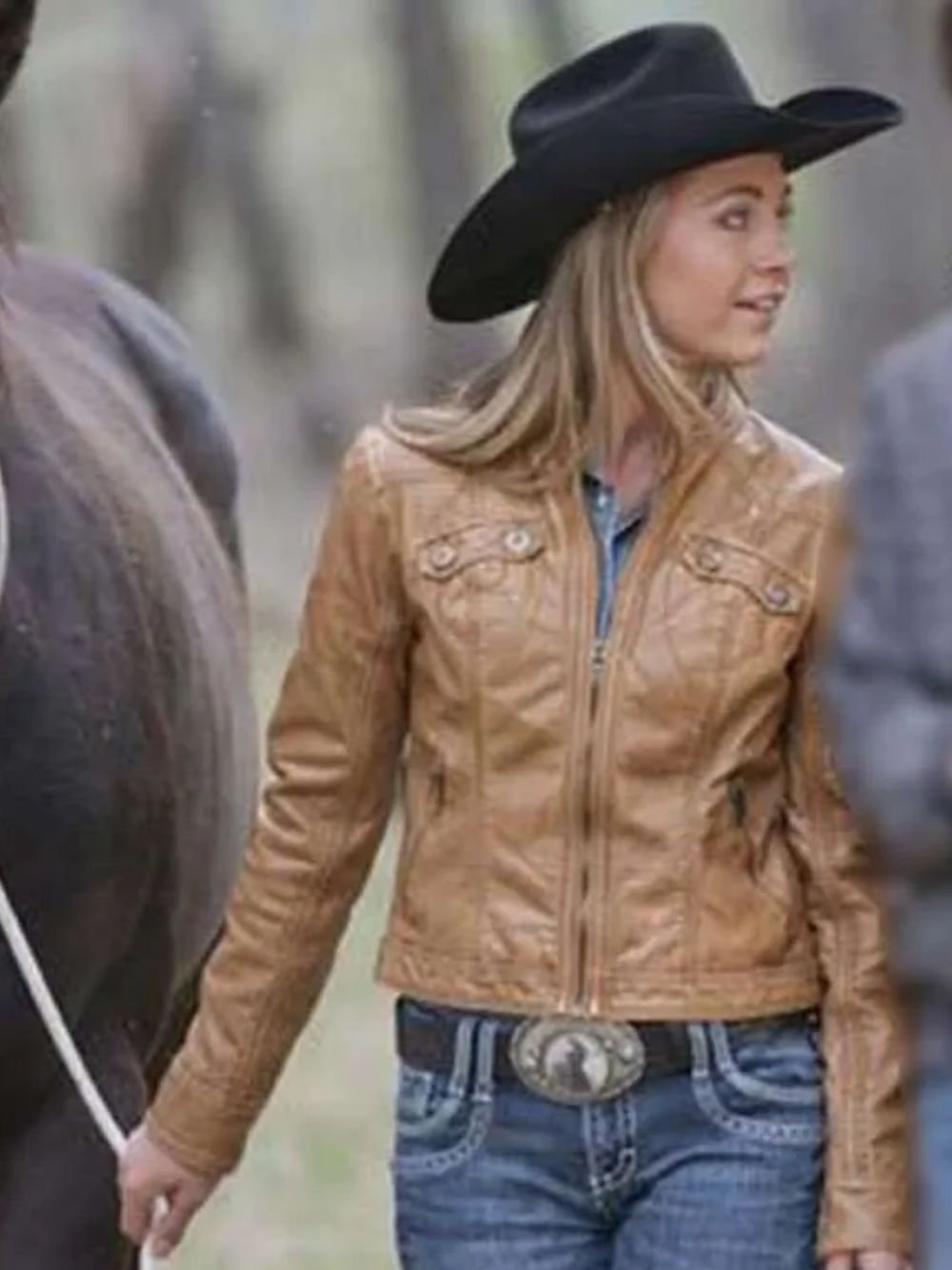 TV Series Heartland Amber Marshall Brown Leather Jacket TV Series Heartland Amber Marshall Brown Leather Jacket