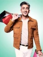 Tan France Queer Eye Brown Suede Jacket