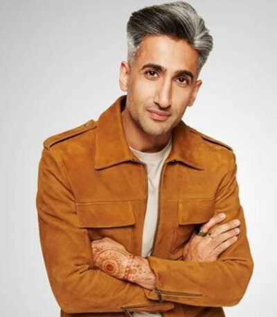 Tan France Queer Eye Brown Suede Jacket