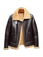 Taryn Brown Leather Shearling SF Aviator Jacket