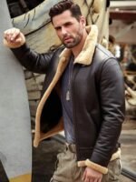 Taryn Brown Leather Shearling SF Aviator Jacket