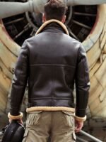 Taryn Brown Leather Shearling SF Aviator Jacket