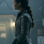 Taylor Russell Brown Leather Jacket Lost In Space