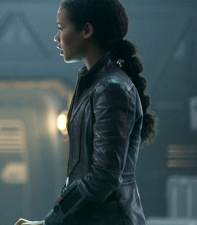 Taylor Russell Brown Leather Jacket Lost In Space