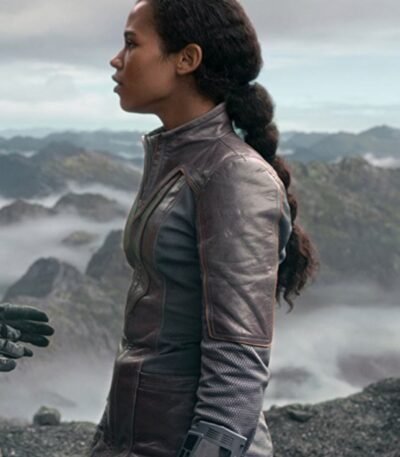 Taylor Russell Brown Leather Jacket Lost In Space