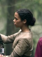 Taylor Russell Gray Leather Jacket Lost In Space