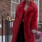 Ted Lasso Juno Temple Long Red Fur Coat