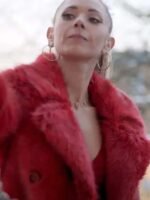 Ted Lasso Juno Temple Long Red Fur Coat