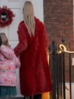 Ted Lasso Juno Temple Long Red Fur Coat