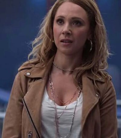 Ted Lasso Keeley Brown Suede Leather Biker Jacket