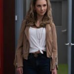 Ted Lasso Keeley Brown Suede Leather Biker Jacket
