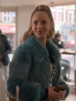 Ted Lasso Keeley Jones Blue Faux Fur Jacket