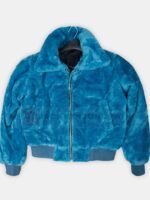Ted Lasso Keeley Jones Blue Faux Fur Jacket