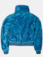 Ted Lasso Keeley Jones Blue Faux Fur Jacket
