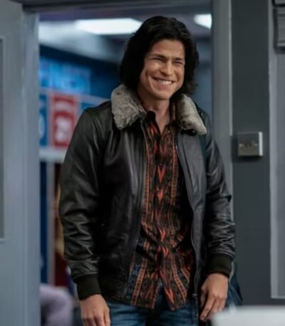 Ted Lasso S02 Dani Rojas Sherling Fur Collar Leather Jacket