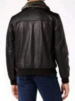 Ted Lasso S02 Dani Rojas Sherling Fur Collar Leather Jacket