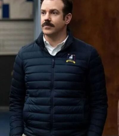 Ted Lasso S02 Jason Sudeikis Navy Blue Parachute Puffer Jacket