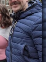 Ted Lasso S03 Jason Sudeikis Blue Hooded Puffer Jacket