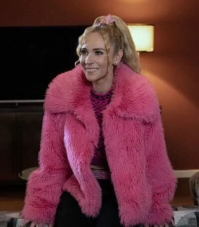 Ted Lasso S03 Keeley Jones Pink Feather Jacket