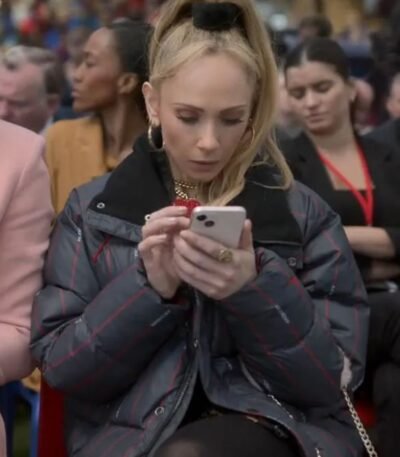 Ted Lasso S03 Keeley Jones Striped Puffer Jacket