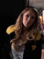 Ted Lasso S3 Juno Temple Black and Yellow Fur Jacket