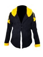 Ted Lasso S3 Juno Temple Black and Yellow Fur Jacket