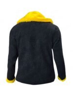 Ted Lasso S3 Juno Temple Black and Yellow Fur Jacket