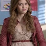 Teen Wolf Lydia Martin Red Leather Bomber Jacket