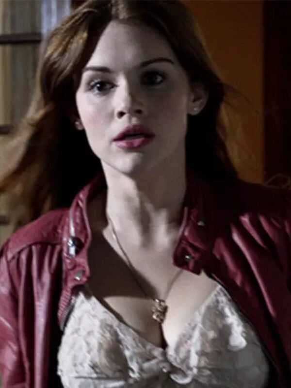 Teen Wolf Lydia Martin Red Leather Bomber Jacket