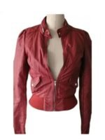 Teen Wolf Lydia Martin Red Leather Bomber Jacket