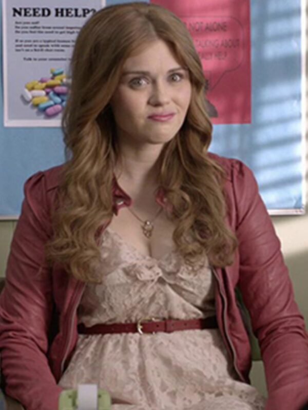 Teen Wolf Lydia Martin Red Leather Bomber Jacket