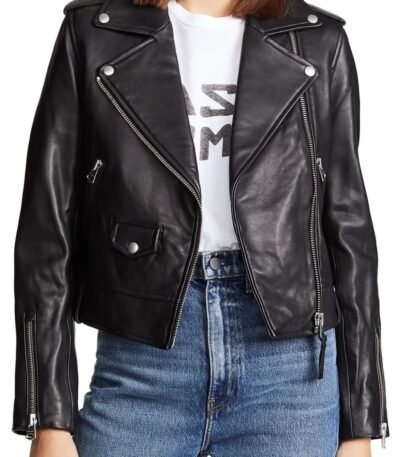 Teen Wolf Meagan Tandy Black Biker Leather Jacket