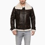 Terry Army B-3 Shearling Green Leather Aviator Jacket