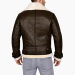 Terry Army B-3 Shearling Green Leather Aviator Jacket