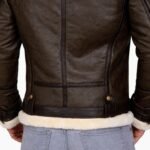 Terry Army B-3 Shearling Green Leather Aviator Jacket
