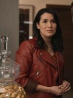 The Afterparty S1 E8 Zoe Chao Brown Leather Jacket